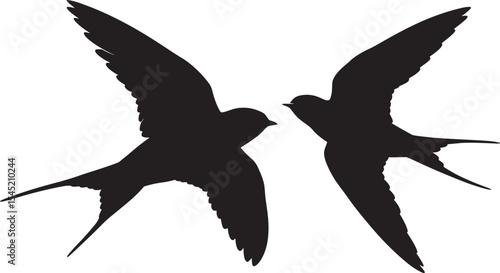 Swallow in smooth flight vector illustration
