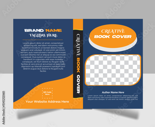 Modern Creative Book Cover Design Template for Fiction or Non-fiction Publishing, Professional Layout for Print and eBook with Abstract Minimal Style