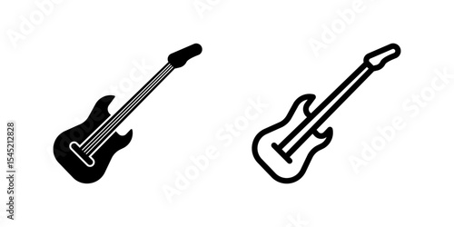 Cool electric guitar icon representing music, entertainment, and rock and roll. Great for bands, concerts, and audio themes.