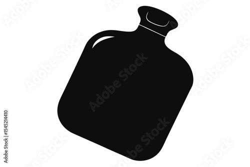 Black Hot Water Bottle Simple Relief and Comfort Icon Silhouette Design