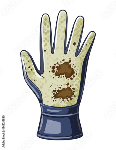 Muddy Blue Grey Gardening Glove Worn