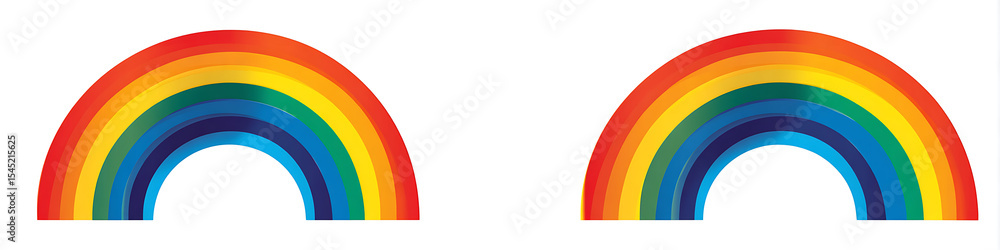 Obraz premium Two Simple Rainbows Vector Graphic White Background 1