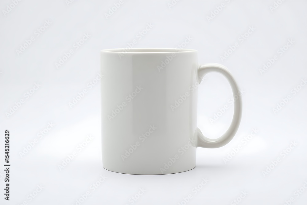 Fototapeta premium Blank white ceramic mug on white background