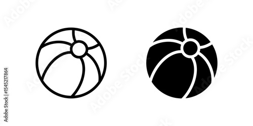 Beach Ball Icon Set ideal for summer graphics.