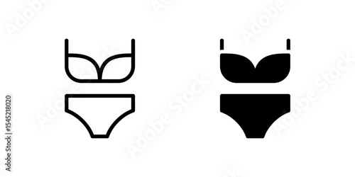 Bikini Icon Set suitable for fashion or beach designs.