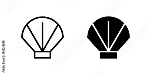 Clam Icon Set ideal for seafood or beach themes.