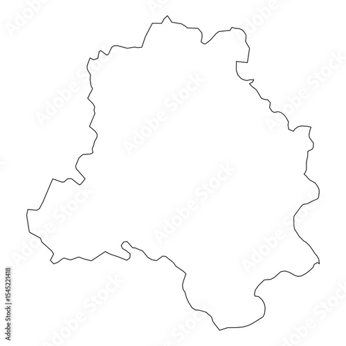 Delhi (NCT) India capital territory map with districts. Detailed black and white vector line art outline. SVG, EPS, PDF for graphic design, news, cartography, and urban planning