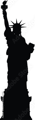 Statue Of Liberty Vector Black Shadows Silhouette