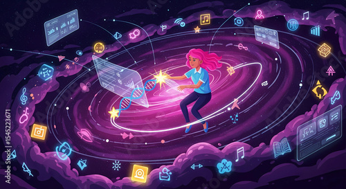 Future of Personalized Education: Adaptive Learning Path in a Cosmic Knowledge Nebula