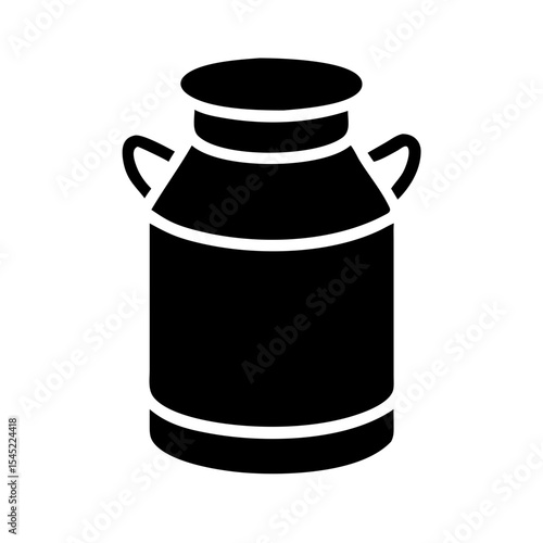 Milk Can Pictogram – Dairy Container and Farm Equipment Symbol

