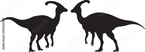 Dinosaur walking tyrannosaurus silhouette vector illustration