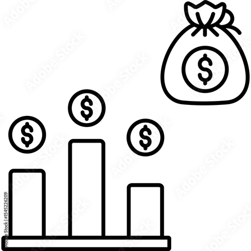 Income vector in outline style 