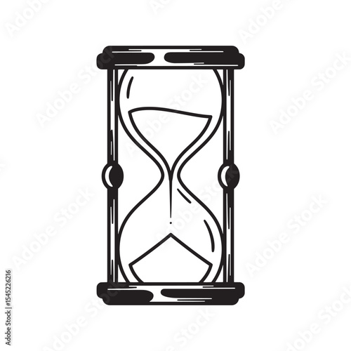 Vintage hourglass silhouette illustration of time passing concept for design or decoration