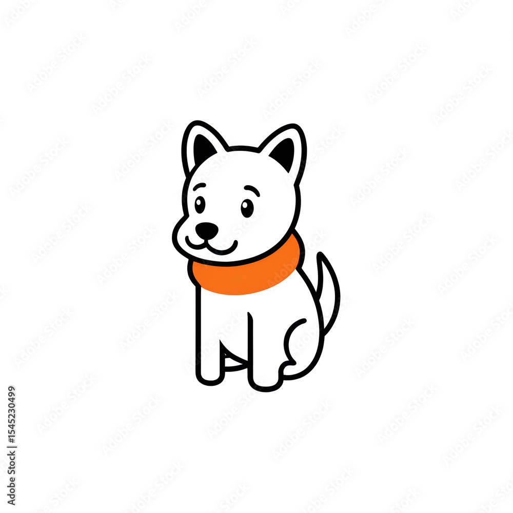 cartoon dog, linear icon, logo, doodle, vector illustration, clipart, outline drawing cartoon dog, linear icon, logo, doodle, vector illustration, clipart, outline drawing