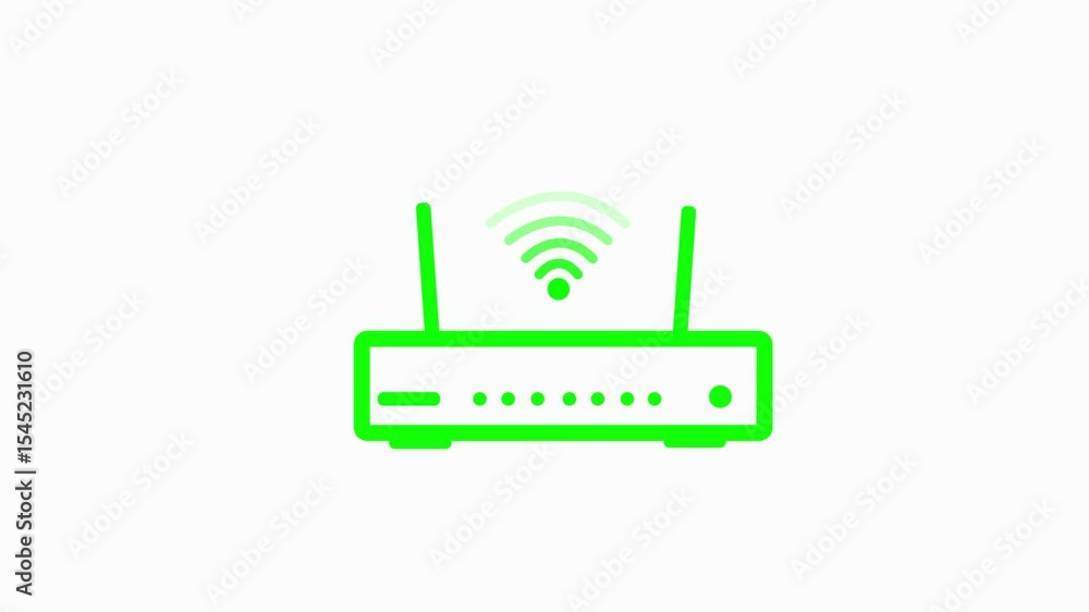 Animation of WiFi Router Emitting Frequency Waves, High-Speed Broadband Signal Visual for Network Animation of WiFi Router Emitting Frequency Waves, High-Speed Broadband Signal Visual for Network