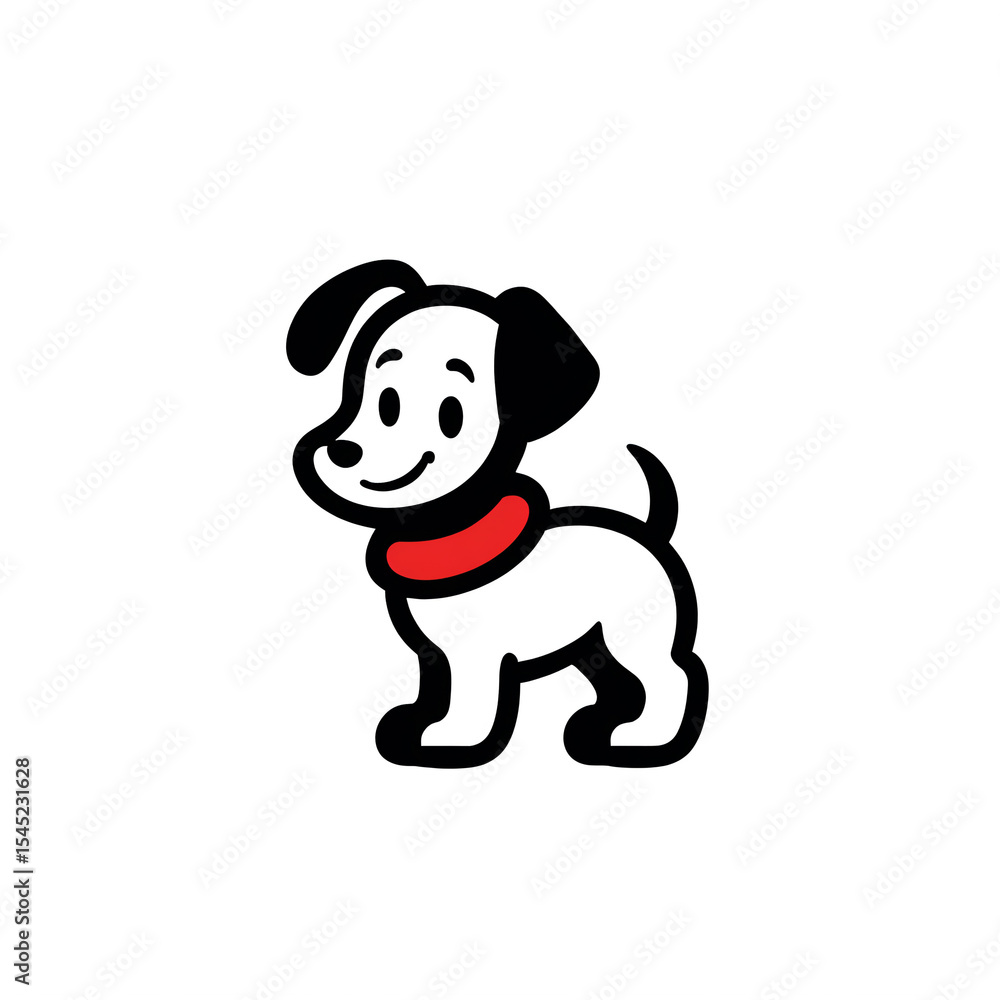 Fototapeta premium cartoon dog, linear icon, logo, doodle, vector illustration, clipart, outline drawing