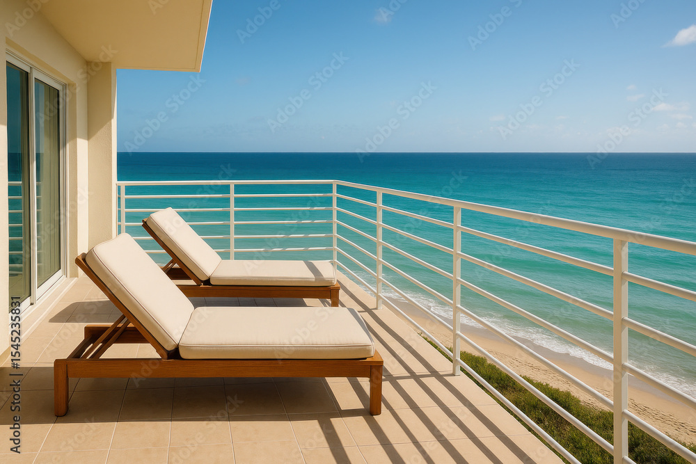 Fototapeta premium Ocean view from balcony.