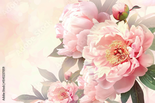Wildflower peony flower pattern in a watercolor style isolated. Aquarelle wild flower for background, texture, wrapper pattern, frame or border.