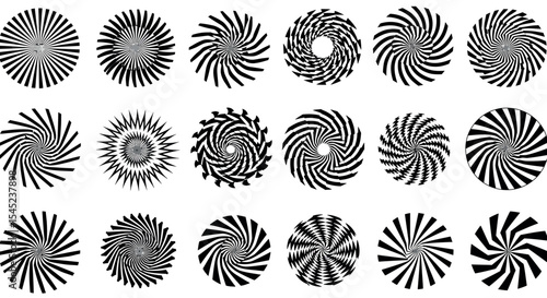 Collection of abstract circular patterns for design and decoration