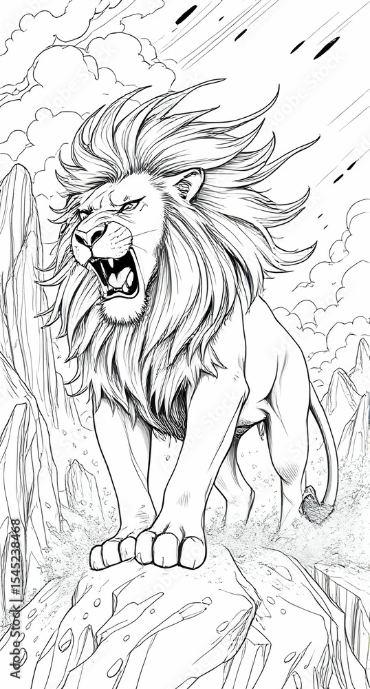 Obraz premium lion vector illustration
