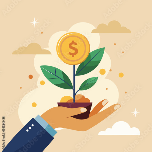 Growing Your Money Financial Growth & Investment Concept