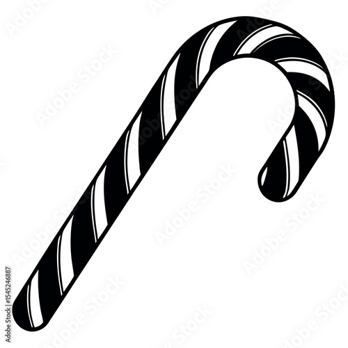 Single stripe curved candy cane design element