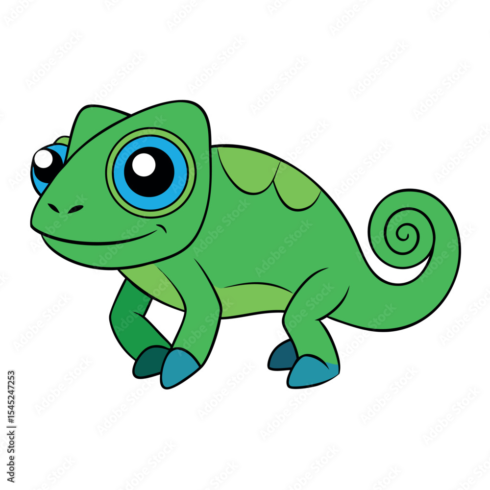 Fototapeta premium Chameleon reptile illustration on white background