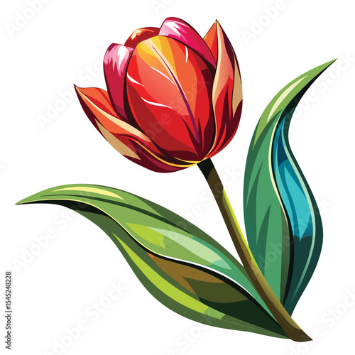 Tulip flower vector art illustration