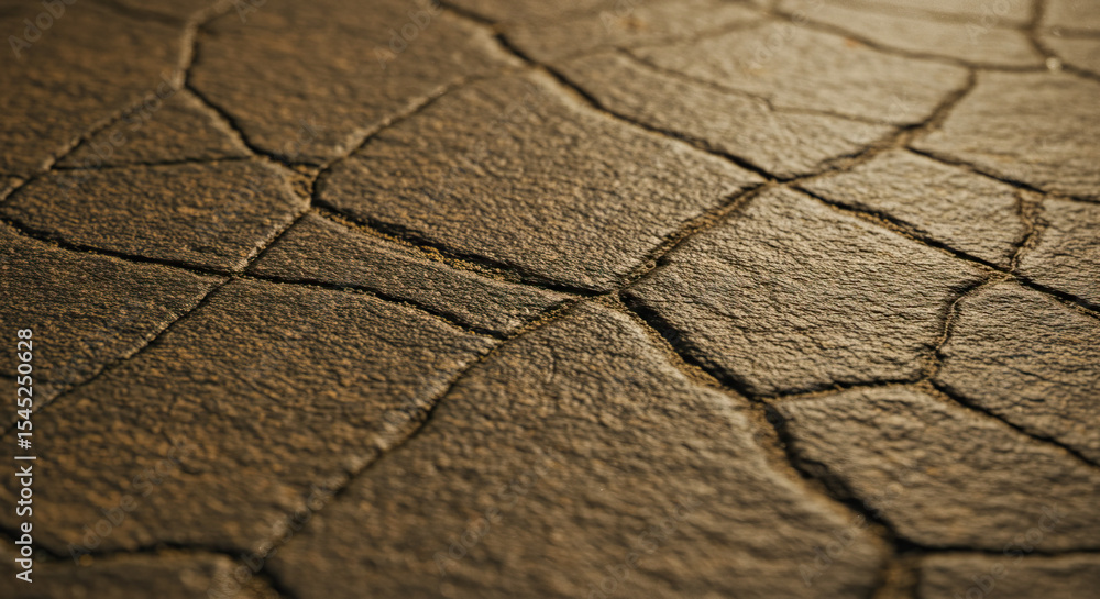 Fototapeta premium Close up view of cracked earth, showing texture and patterns, dry mud