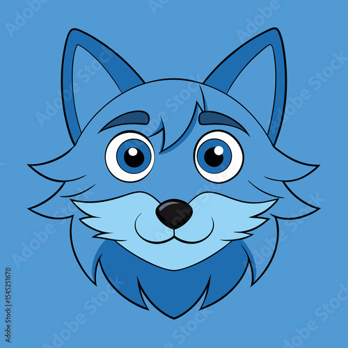 Cartoon wolf face design sick or ill