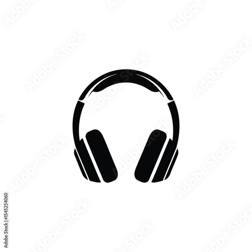 Over Ear Headphones Black Silhouette Icon