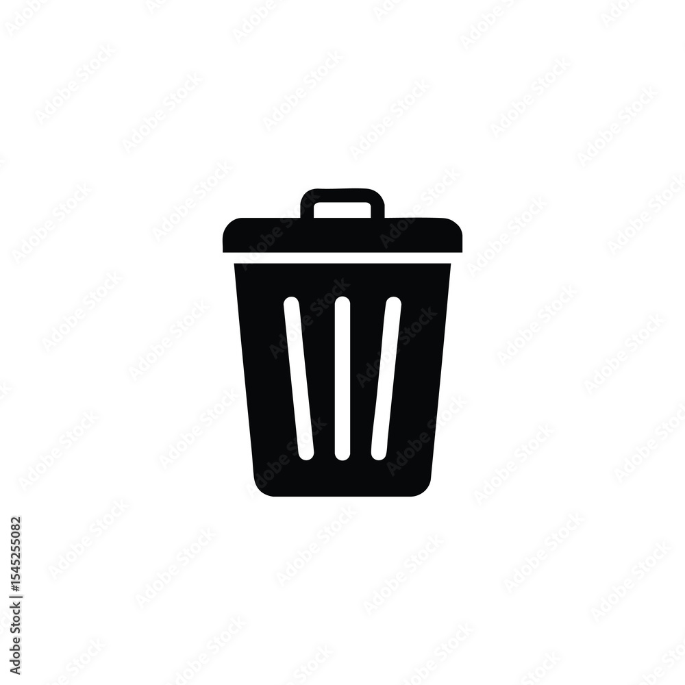 Trash Can Black Silhouette Icon Trash Can Black Silhouette Icon