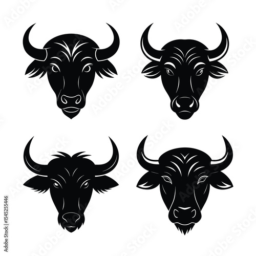 buffalo head  mascot logo design