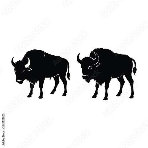 buffalo head  mascot logo design