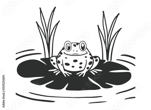 Vector illustration of a frog, on a white background