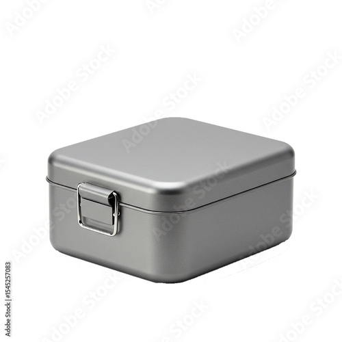 metal lunch box isolated on white