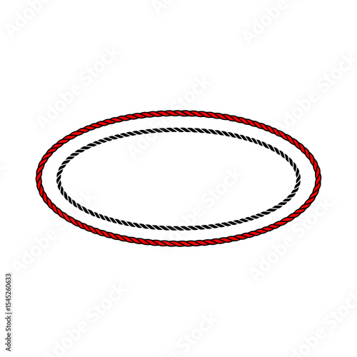 oval rope design on white background 