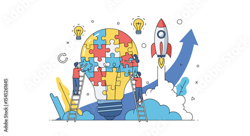 Creative Collaboration and Teamwork Combining Pieces for Innovative Solutions and Successful Projects