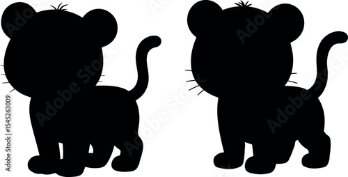 Cute tiger cartoon standing vector illustration