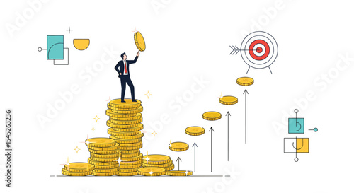 Achieving Financial Goals Investment Growth Strategy to Build Wealth Accumulation Concept Ideas