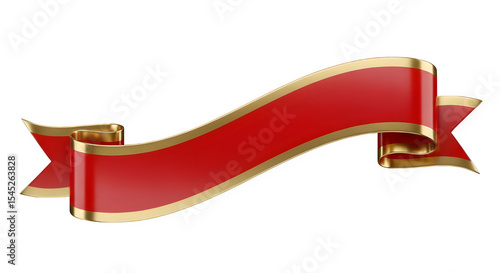 Red and gold ribbon banner vector graphic design element for celebration and decoration needs one hundred on transparent background
