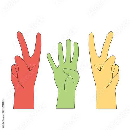 International youth day celebration hand symbol. Happy youth day for diverse teenagers, isolated vector, silhouette vector