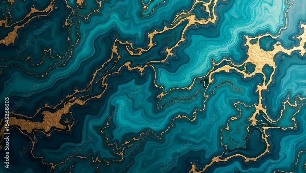 Luxurious Teal and Gold Marble Texture Background Luxurious Teal and Gold Marble Texture Background