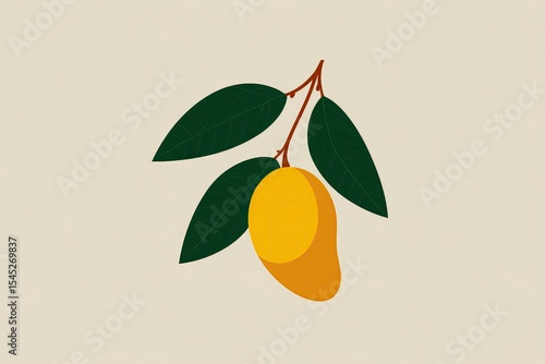 A minimalistic vector illustration of a mango, clean and modern