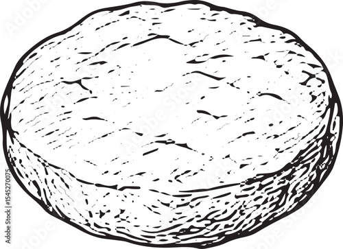 A hand-drawn black-and-white sketch of a juicy beef steak, featuring detailed muscle texture, ideal for butcher shop ads, meat recipes, or culinary art prints