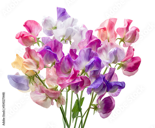 Sweet Pea flowers with vibrant pastel floral beauty