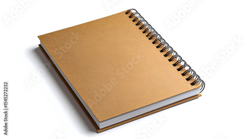 Wallpaper Mural Kraft Spiral Notebook Closed Isolated on White Torontodigital.ca