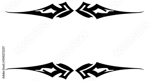 Tribal style decorative frame. Black tribal design element perfect for invitations and announcements. This ornate frame is ideal for creating unique and stylish designs.  Delimiter, divider,
