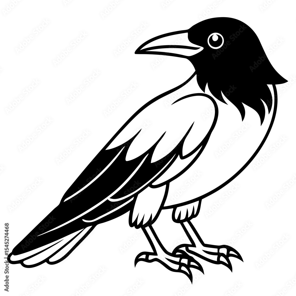 Obraz premium Crow line art vector