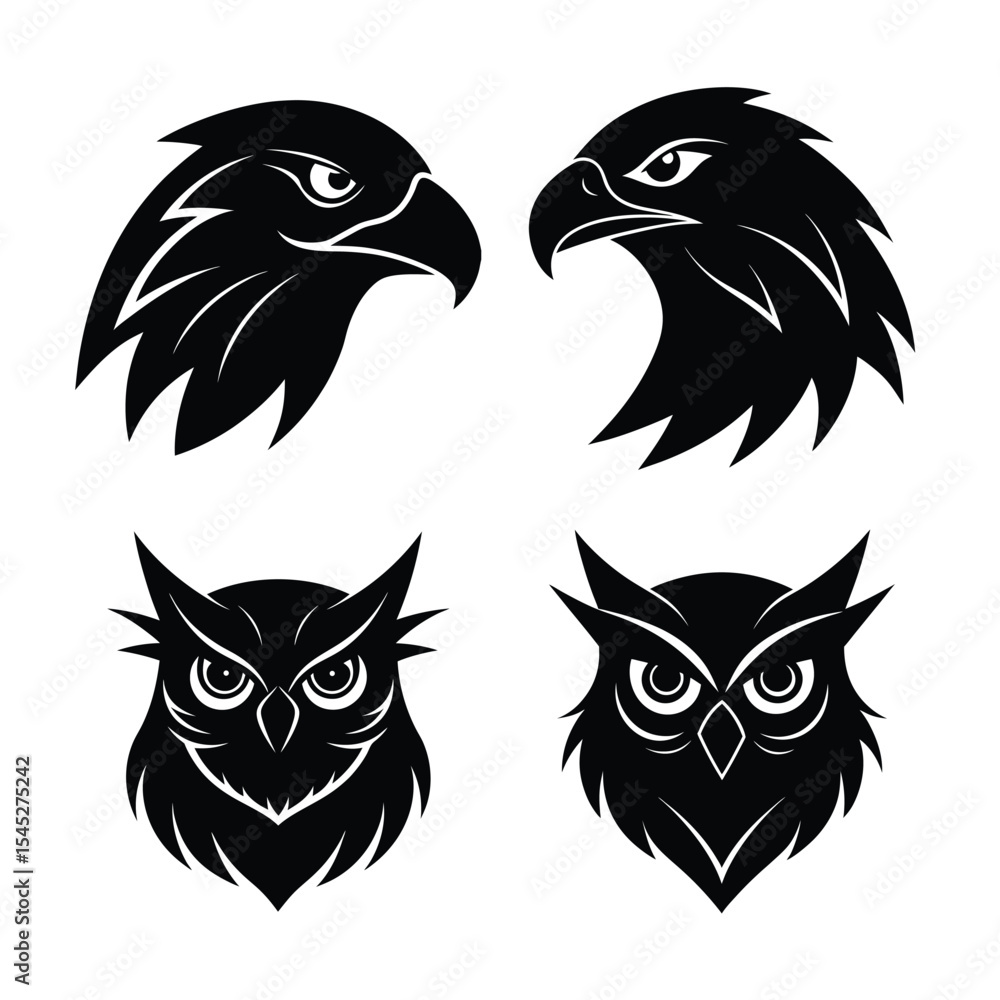 Fototapeta premium Bird head mascot silhouette logo style.